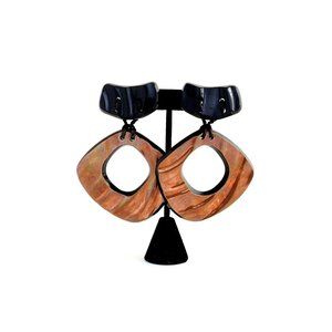 Anne and Frank Vigneri Vintage Copper and Resin Drop Earrings
